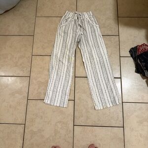 Striped White and Gray Men's Pants
